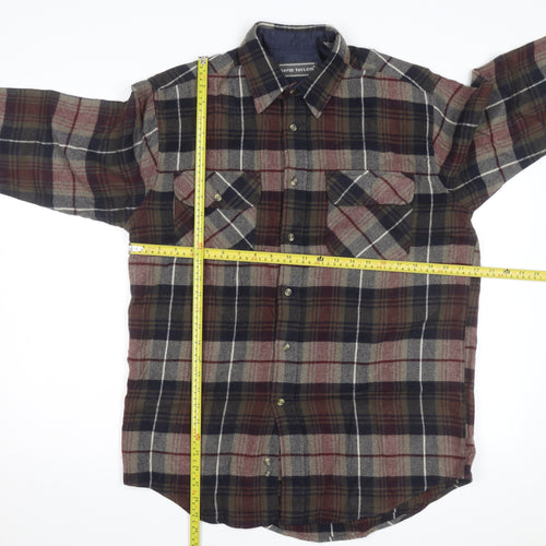 David Taylor Men’s Multicoloured Flannel Plaid Button-Up Shirt Size M
