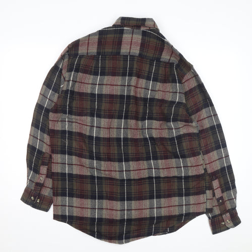 David Taylor Men’s Multicoloured Flannel Plaid Button-Up Shirt Size M