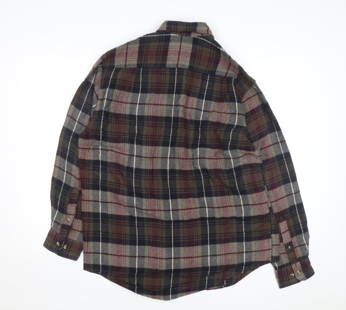 David Taylor Men’s Multicoloured Flannel Plaid Button-Up Shirt Size M