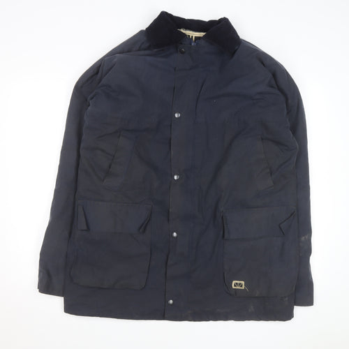 Brixtol Men's Blue Waxed Cotton Parka Coat Size M