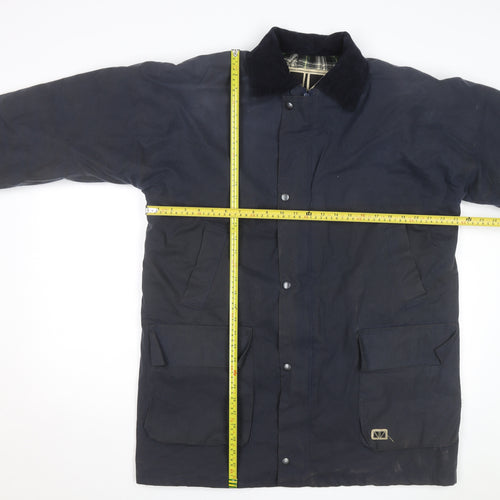 Brixtol Men's Blue Waxed Cotton Parka Coat Size M