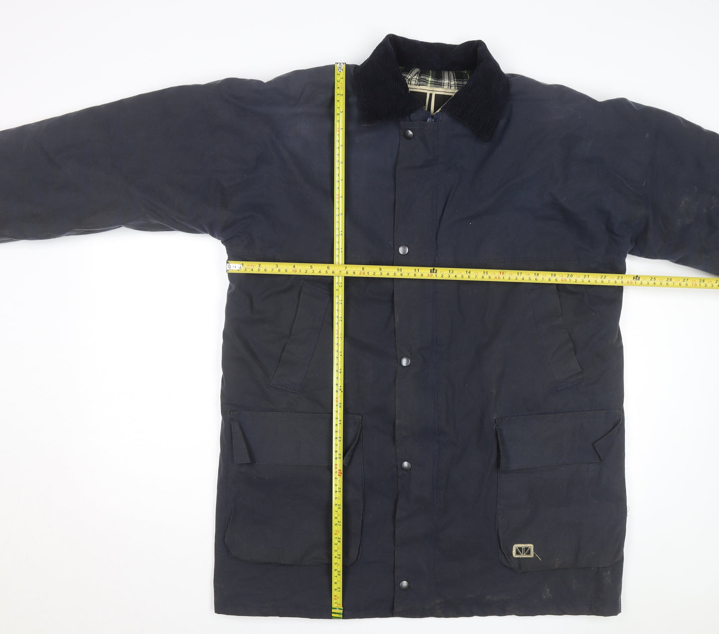 Brixtol Men's Blue Waxed Cotton Parka Coat Size M