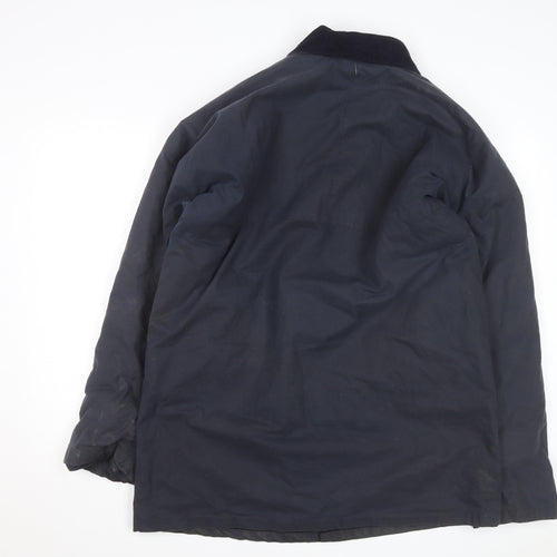 Brixtol Men's Blue Waxed Cotton Parka Coat Size M