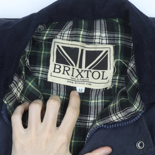 Brixtol Men's Blue Waxed Cotton Parka Coat Size M