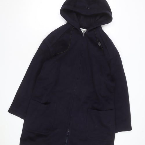 Forecaster Men's Blue Wool Hooded Mid-Length Coat Size S