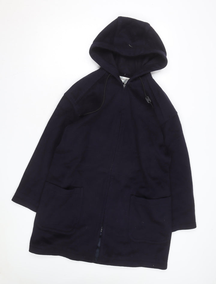 Forecaster Men's Blue Wool Hooded Mid-Length Coat Size S