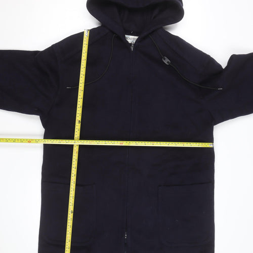 Forecaster Men's Blue Wool Hooded Mid-Length Coat Size S