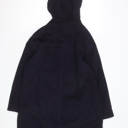 Forecaster Men's Blue Wool Hooded Mid-Length Coat Size S