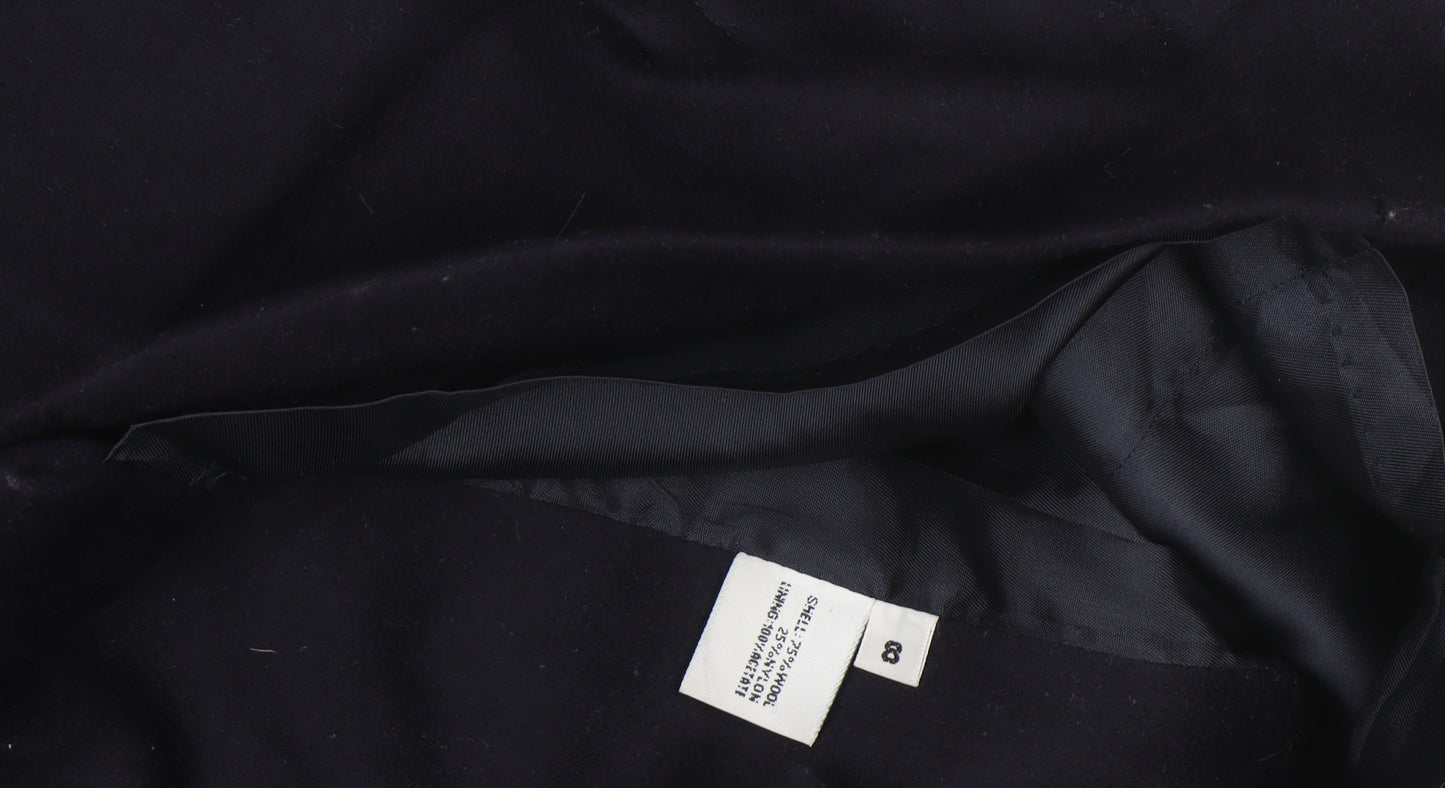 Forecaster Men's Blue Wool Hooded Mid-Length Coat Size S