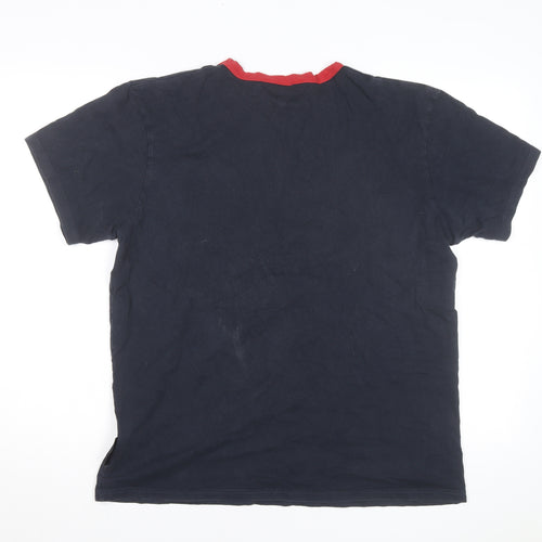 Ben Sherman Men's Blue Red Ringer Graphic T-Shirt Size L Patriotic