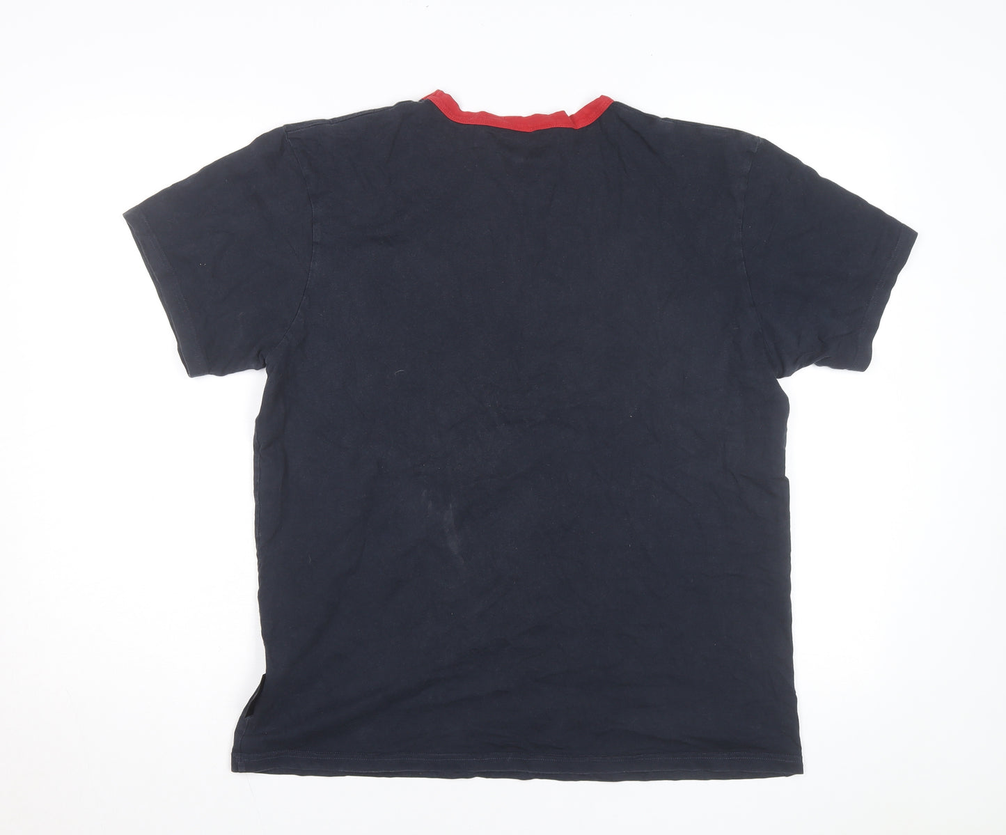 Ben Sherman Men's Blue Red Ringer Graphic T-Shirt Size L Patriotic