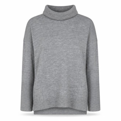 French Connection Women's Grey Roll Neck Wool Blend Jumper M