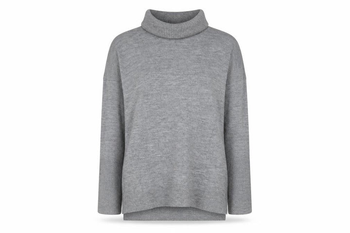 French Connection Women's Grey Roll Neck Wool Blend Jumper M