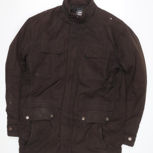 KAM Men Brown 2XL Parka Jacket Cotton Polyester Lined Zip Casual