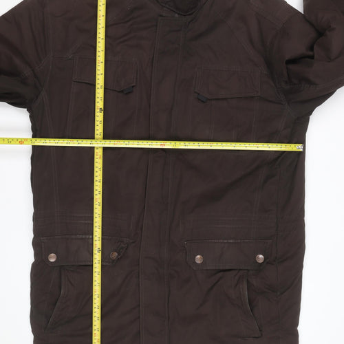 KAM Men Brown 2XL Parka Jacket Cotton Polyester Lined Zip Casual