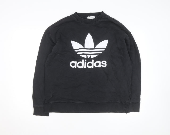 Adidas Womens Black Size 16 Crew Neck Pullover Sweatshirt