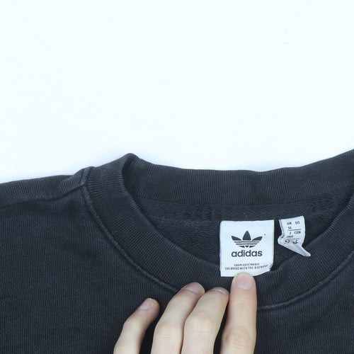 Adidas Womens Black Size 16 Crew Neck Pullover Sweatshirt