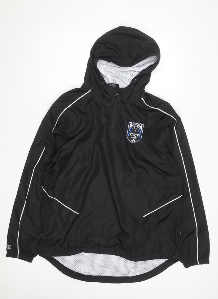 Holloway Men's Black L Windbreaker Jacket Hooded Sportswear