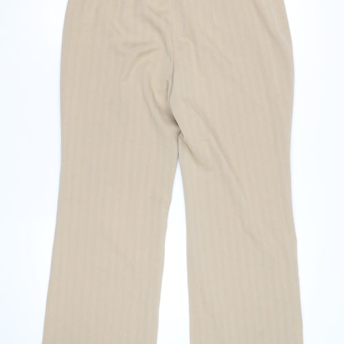 Beechbrook Women's Beige Pinstripe Trousers Size 10 Straight Leg