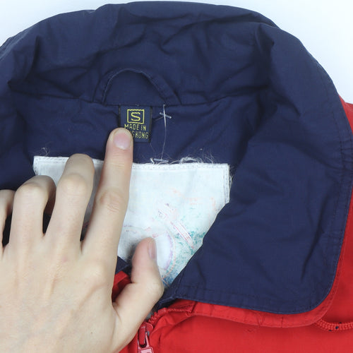 Gear Men's Red Windbreaker Jacket S Vintage Nautical Logo