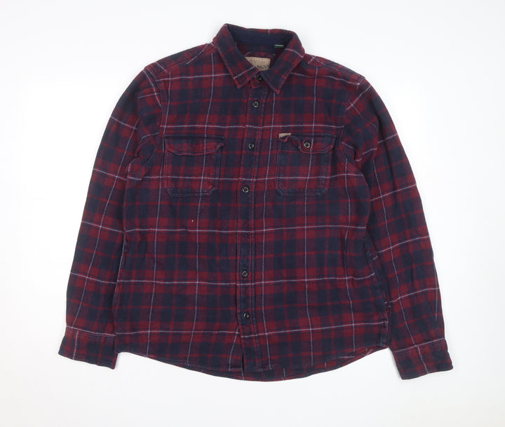 Orvis Men's Red Check Flannel Long Sleeve Button-Up Shirt Size L