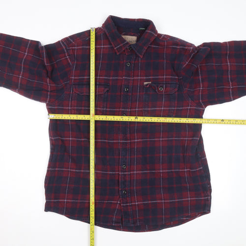 Orvis Men's Red Check Flannel Long Sleeve Button-Up Shirt Size L