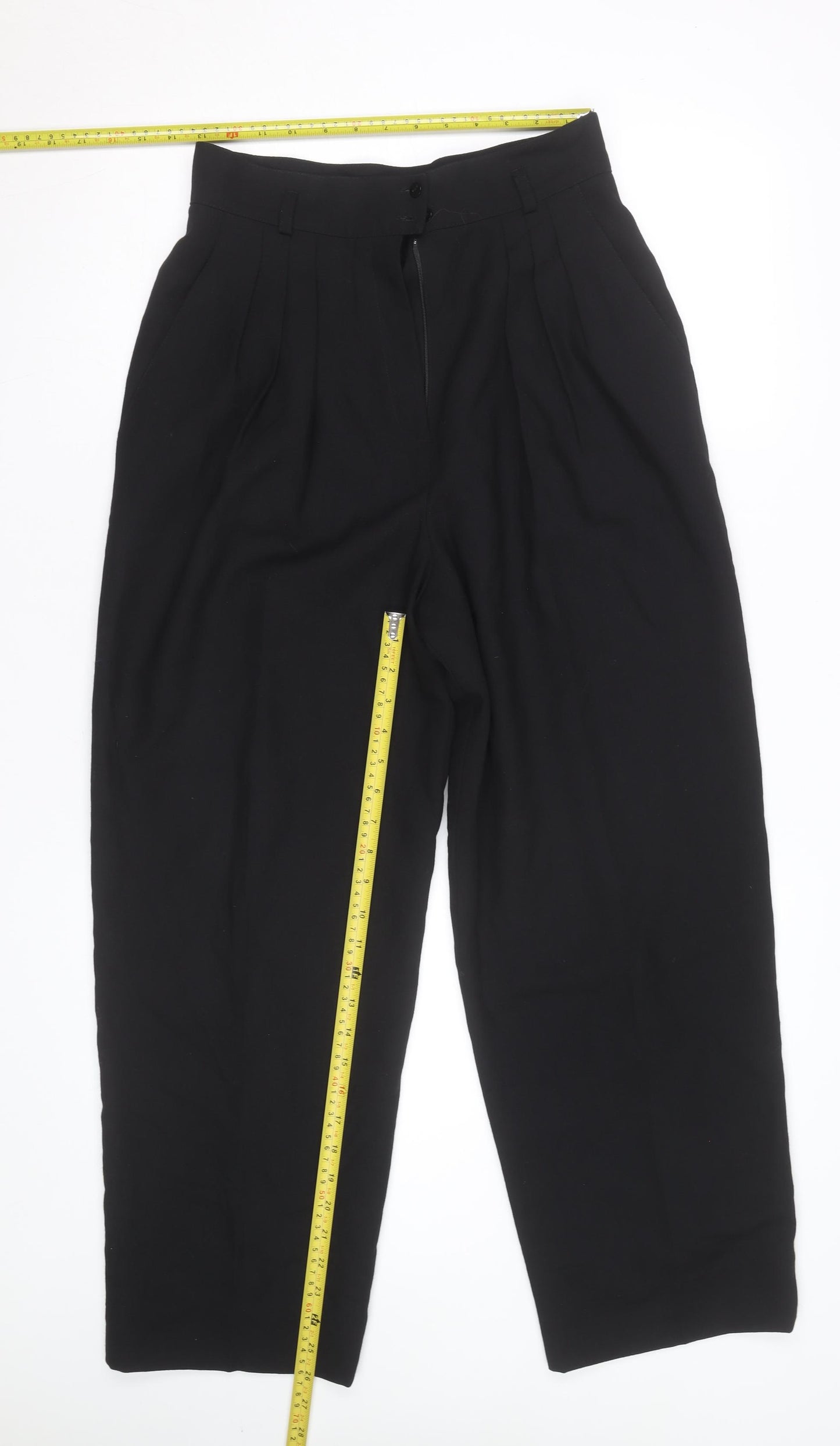 Rena Rowan for Saville Womens Black High Waist Pleated Trousers Size 10