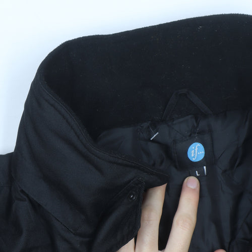 If... Men's Black L Waterproof Padded Jacket Winter Coat