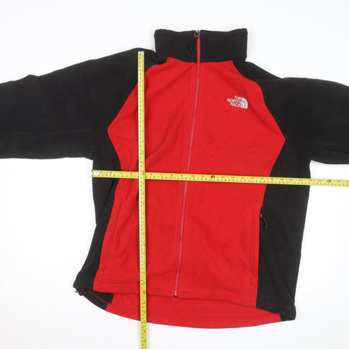 The North Face Men's Red and Black Full Zip Fleece Jacket Size L