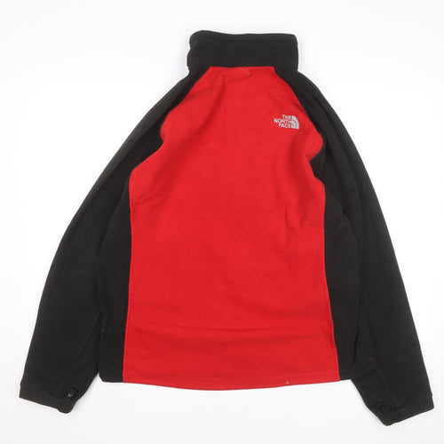 The North Face Men's Red and Black Full Zip Fleece Jacket Size L