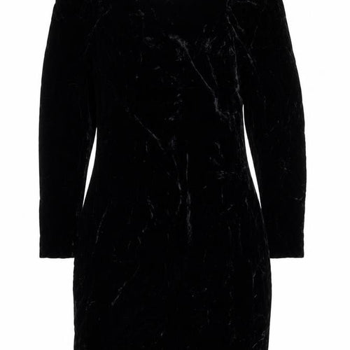 Galleria Women’s Black Velvet Bodycon Dress Size M Long Sleeve Vintage