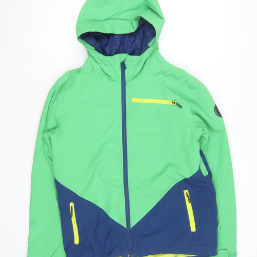 Quiksilver Men’s Green Ski Jacket 2XL Hooded Waterproof Winter Coat