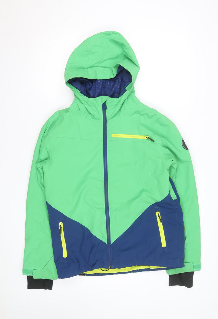 Quiksilver Men’s Green Ski Jacket 2XL Hooded Waterproof Winter Coat