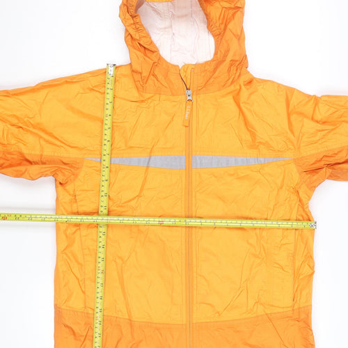 L.L.Bean Women's Orange Hooded Windbreaker Jacket XL Lightweight Waterproof