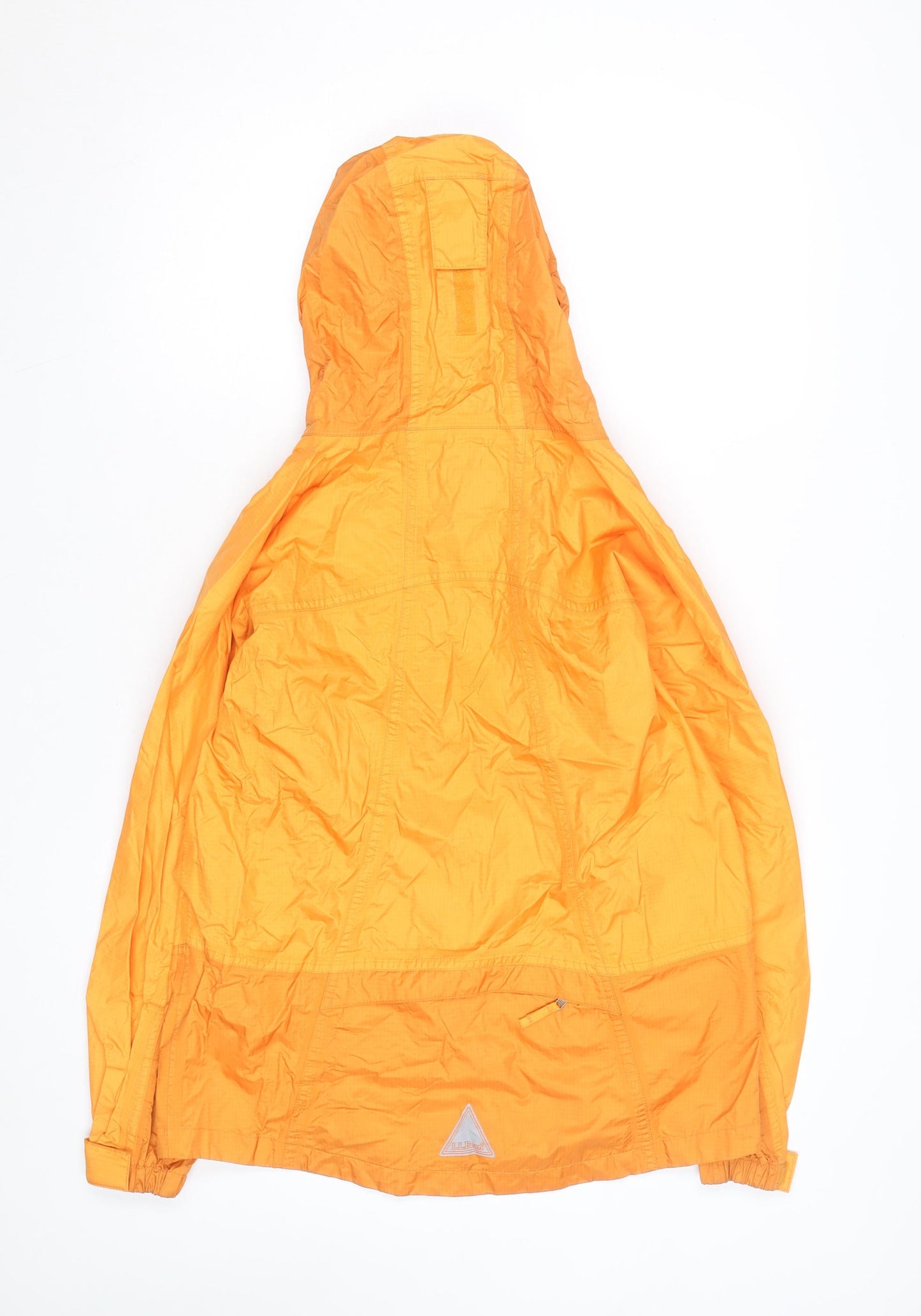 L.L.Bean Women's Orange Hooded Windbreaker Jacket XL Lightweight Waterproof