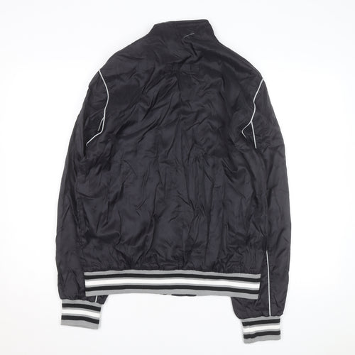 LE MERCIER Mens Black L Bomber Jacket Polyester Zip Casual