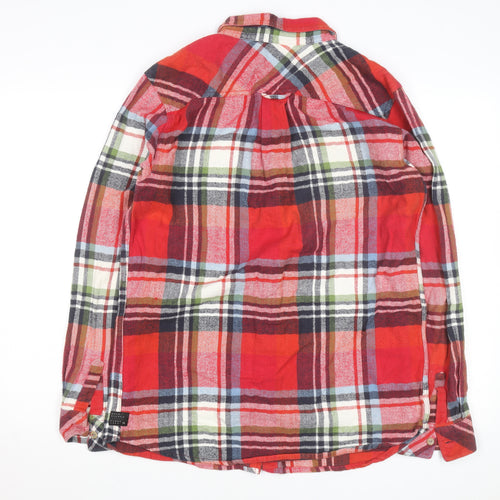 Quiksilver Men's Red Checked Flannel Button-Up Shirt M