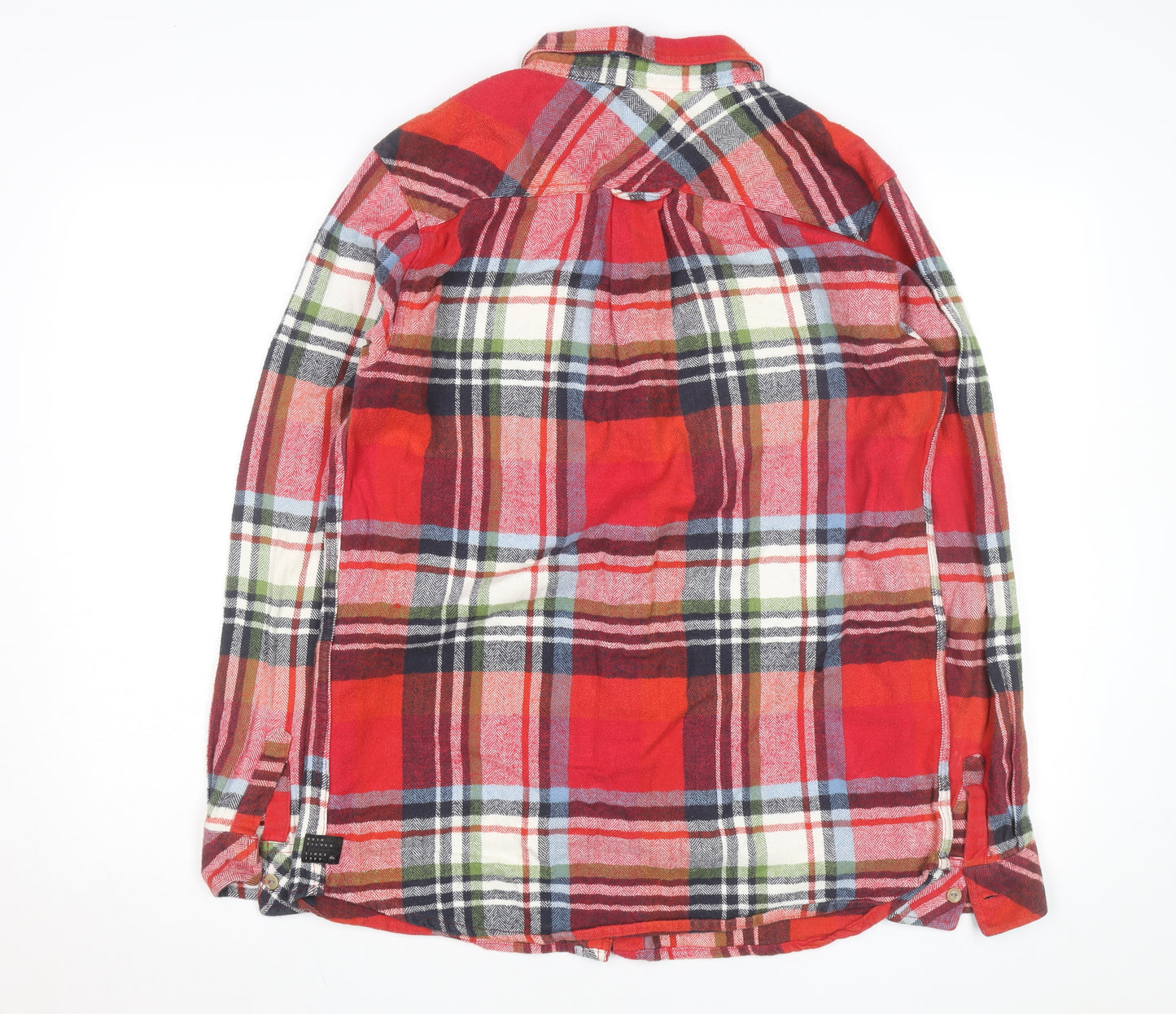 Quiksilver Men's Red Checked Flannel Button-Up Shirt M