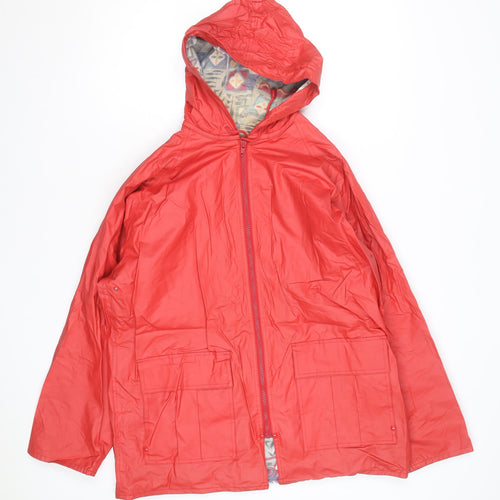 Jonathan Logan Men's Red Hooded Rain Coat Jacket M