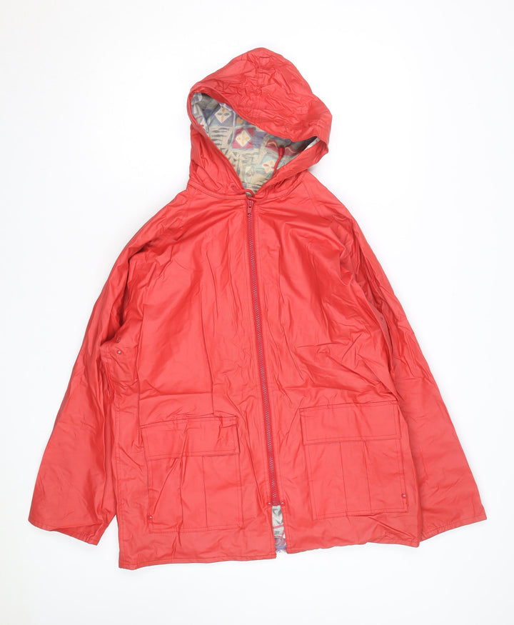 Jonathan Logan Men's Red Hooded Rain Coat Jacket M