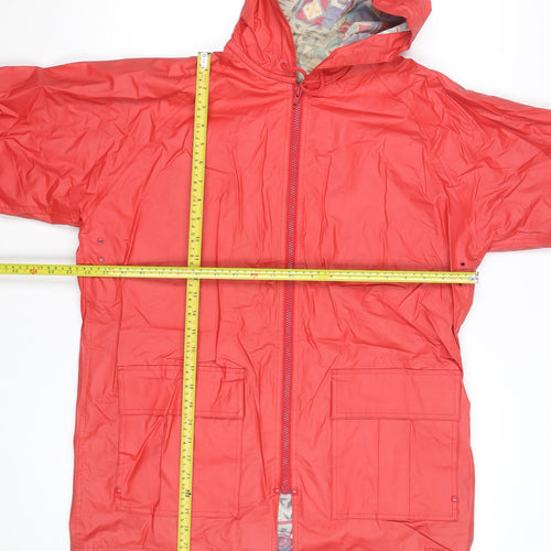 Jonathan Logan Men's Red Hooded Rain Coat Jacket M