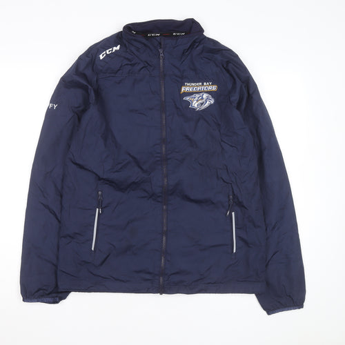 CCM Men's Blue Windbreaker Jacket S Thunder Bay Predators Hockey