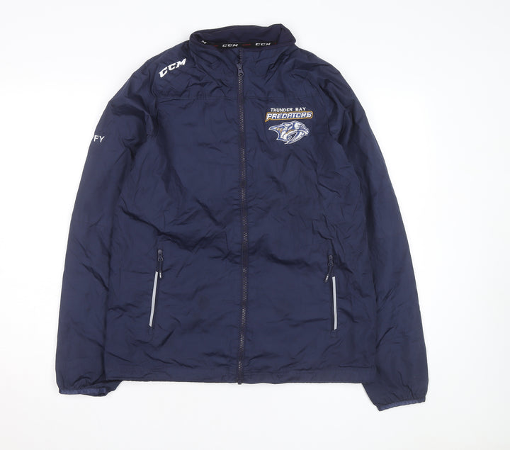 CCM Men's Blue Windbreaker Jacket S Thunder Bay Predators Hockey