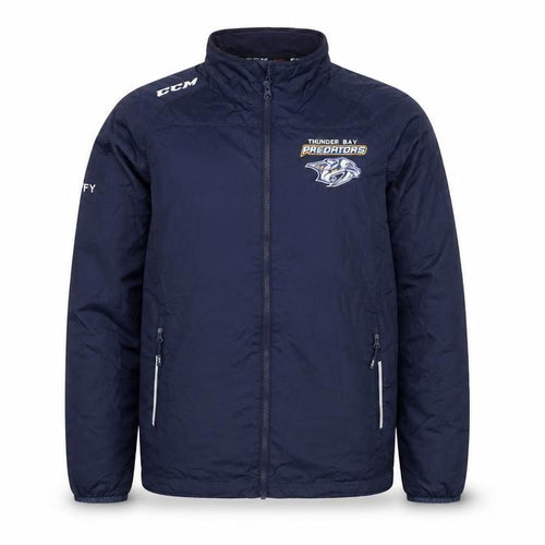 CCM Men's Blue Windbreaker Jacket S Thunder Bay Predators Hockey