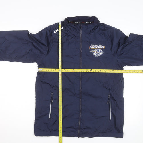 CCM Men's Blue Windbreaker Jacket S Thunder Bay Predators Hockey