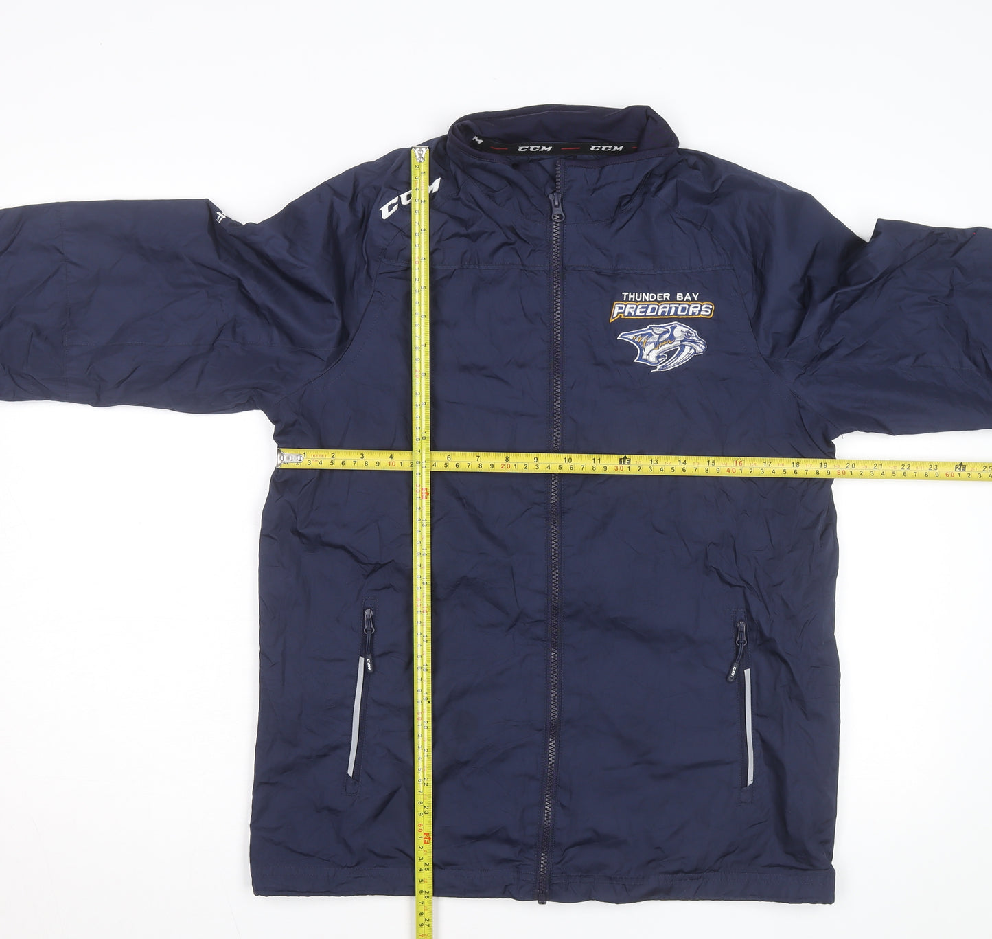 CCM Men's Blue Windbreaker Jacket S Thunder Bay Predators Hockey