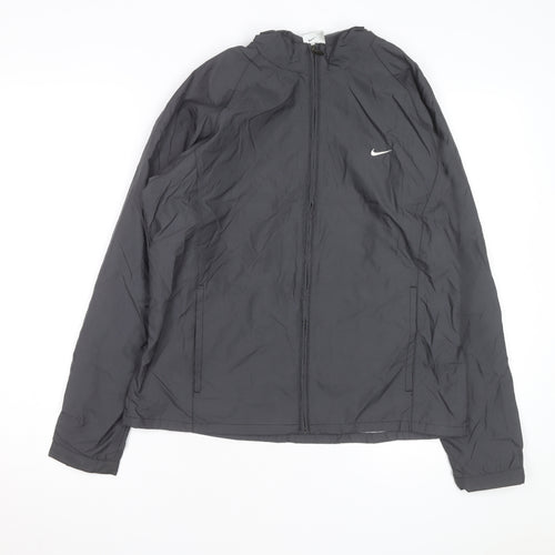 Nike Women's Grey Hooded Windbreaker Jacket Size 10 Lightweight