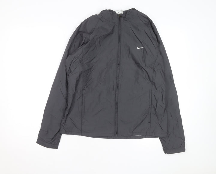 Nike Women's Grey Hooded Windbreaker Jacket Size 10 Lightweight