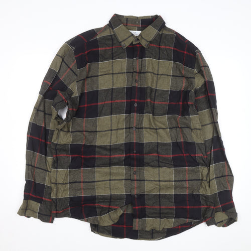 Croft & Barrow Men's Green Checked Flannel Button-Up Shirt XL