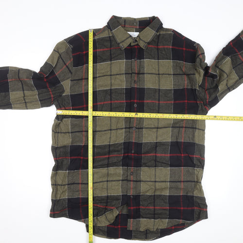 Croft & Barrow Men's Green Checked Flannel Button-Up Shirt XL